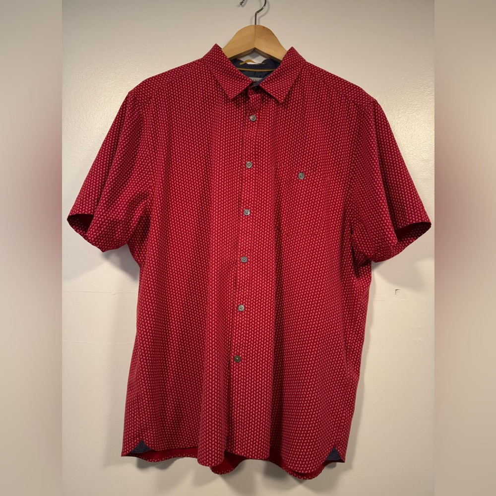 Ted baker size 6 bottom down short sleeve shirt flower print